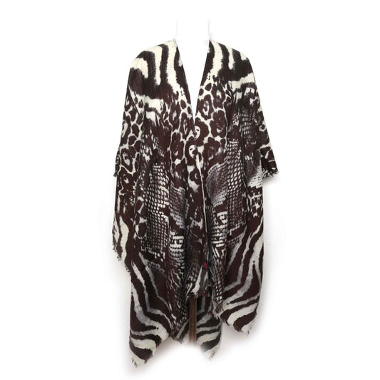 Animal print Merino Wool Travel Cape