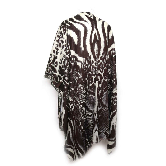 Animal print Merino Wool Travel Cape