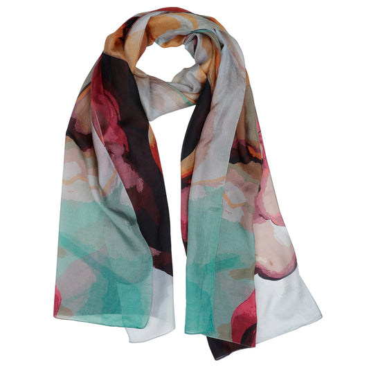 Abstract Art Pure Silk Designer Scarf