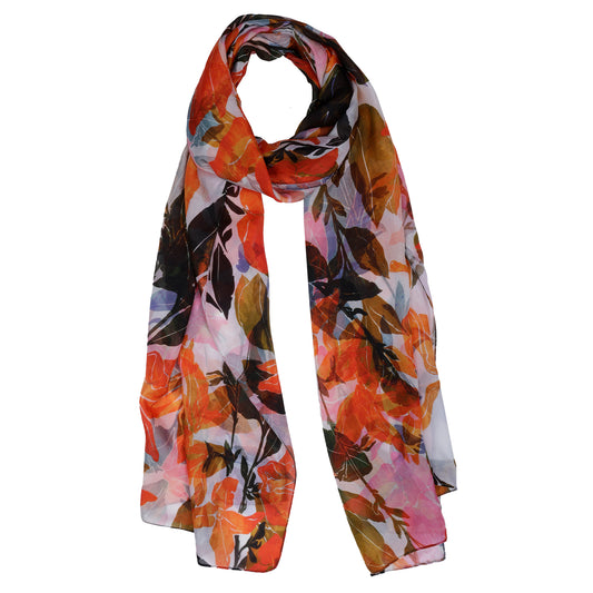 Floral Pure Silk Designer Scarf