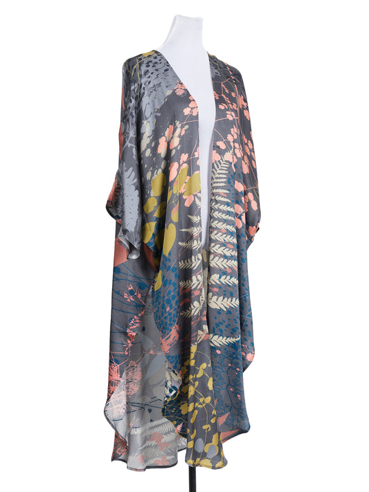 Kimono tropical de abertura larga