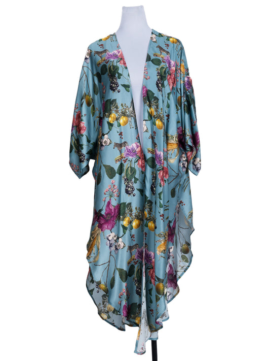 Kimono con abertura larga y estampado floral