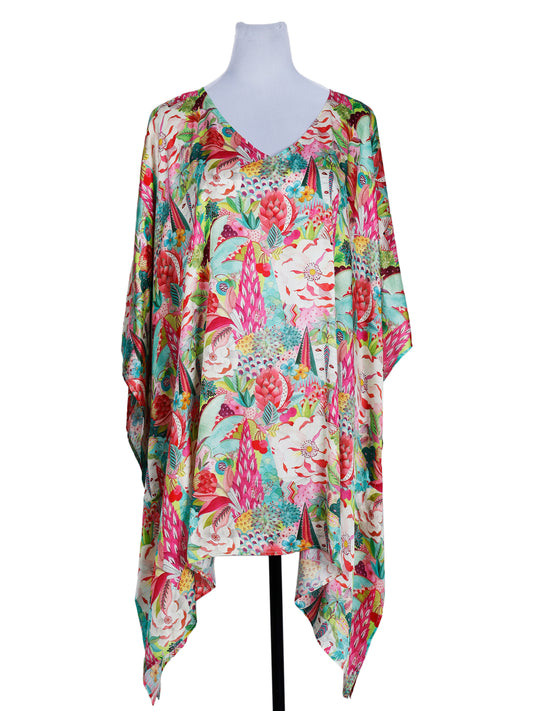 Floral Modal Satin Kaftan