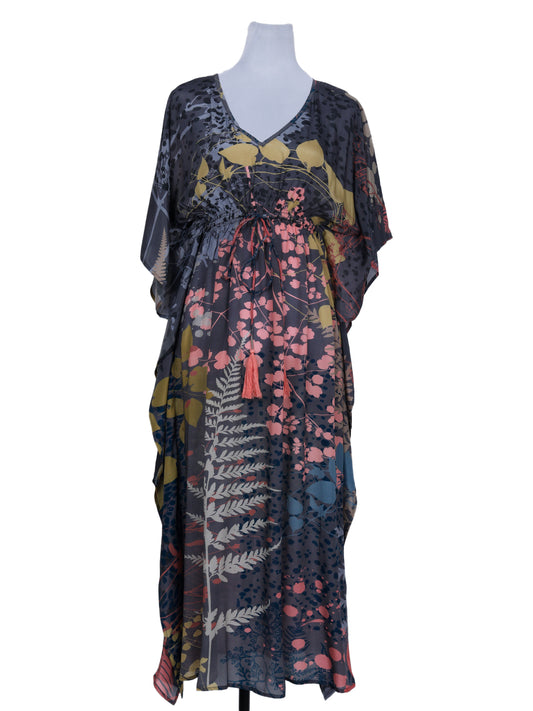 Robe longue caftan abstraite