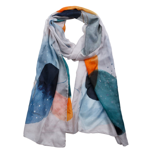 Foulard en pure soie abstrait de créateur