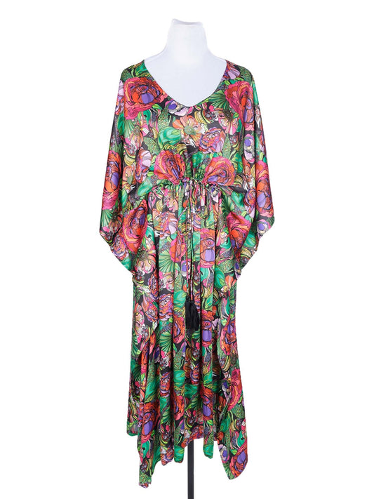 Caftan en satin modal fleuri