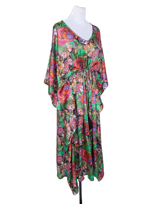 Caftan en satin modal fleuri