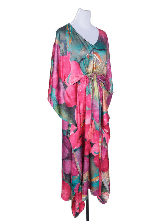 Caftan en satin modal fleuri