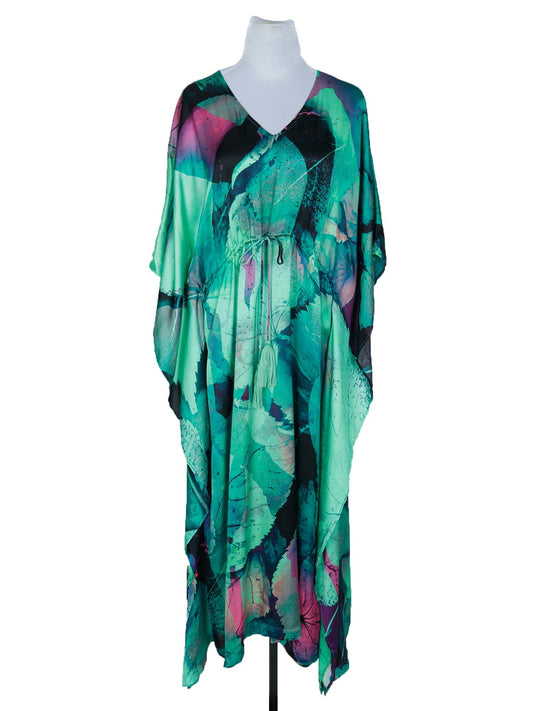 Caftan en satin modal fleuri