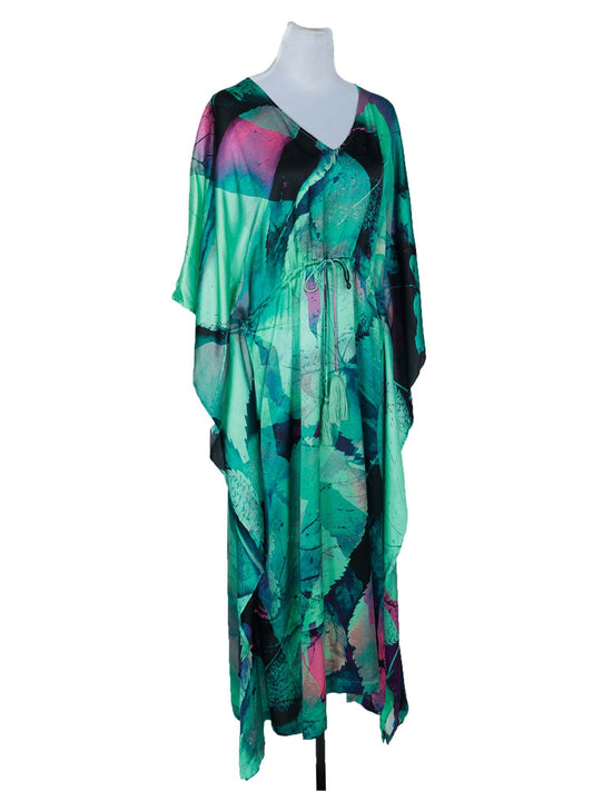 Caftan en satin modal fleuri