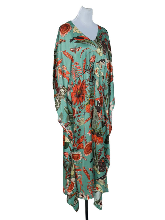 Caftan en satin modal fleuri