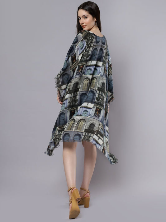 Architectural Merino Wool Travel Cape