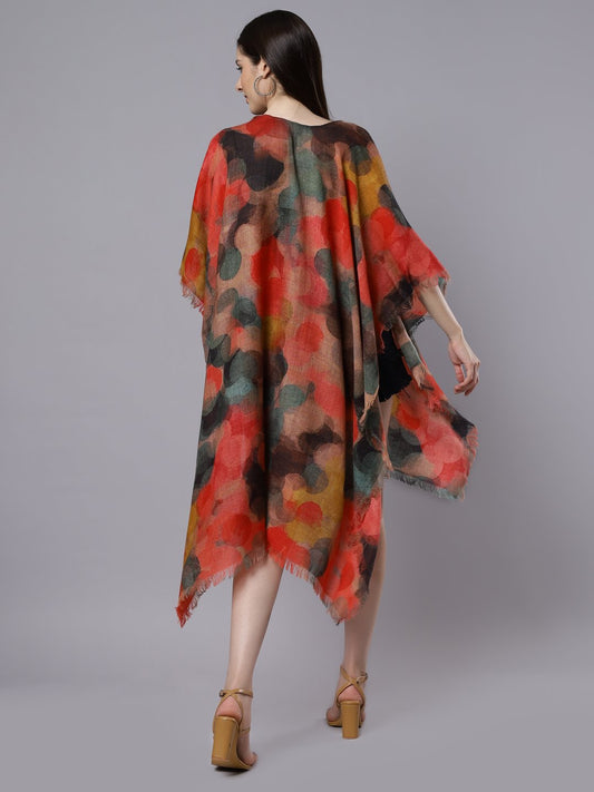 Abstract Merino Wool Travel Cape