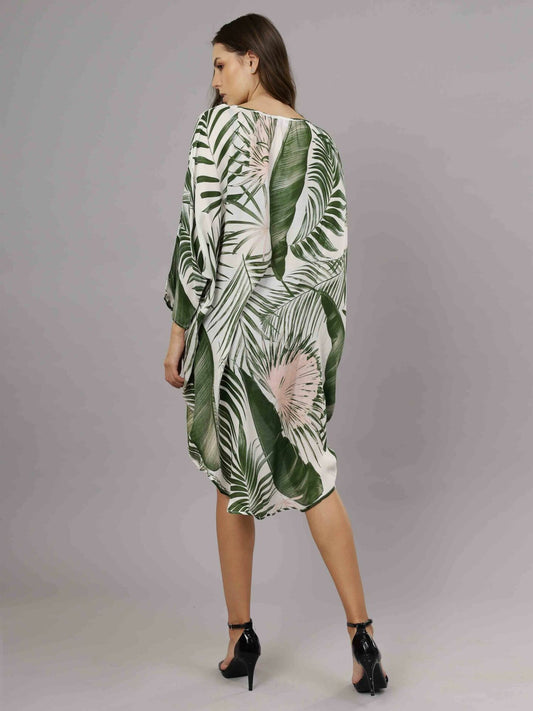 Green Palm Leaf Modal Kimono