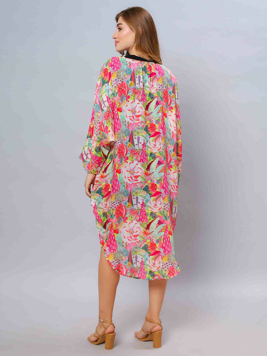 Kimono en modal fleuri