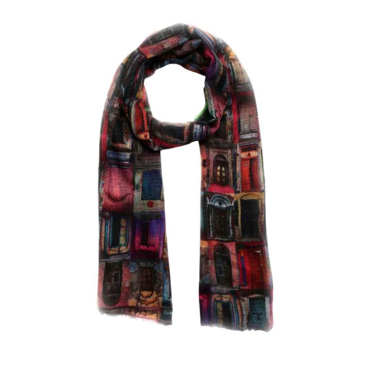 Architectural Fine Merino Silk Designer Scarf