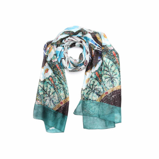 Abstract Print Pure Silk Designer Scarf