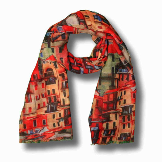 Architectural Pure Silk Designer Scarf