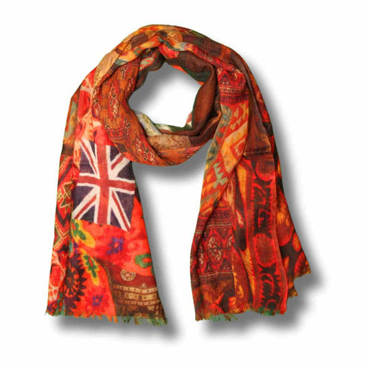 Abstract Merino Silk Designer Scarf