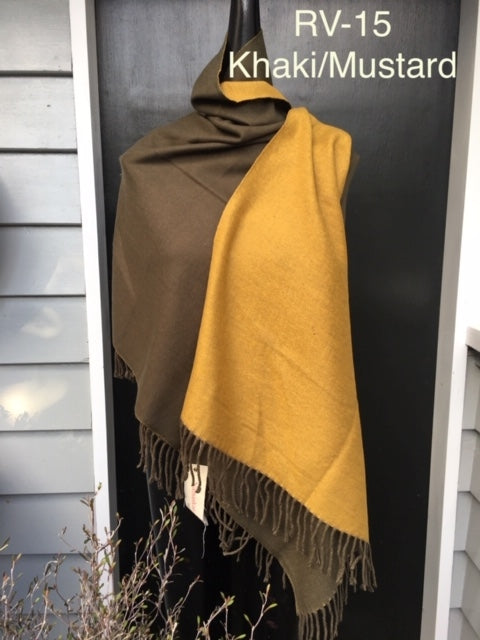 70% wool, 30% acrylic (Khaki / Mustard)