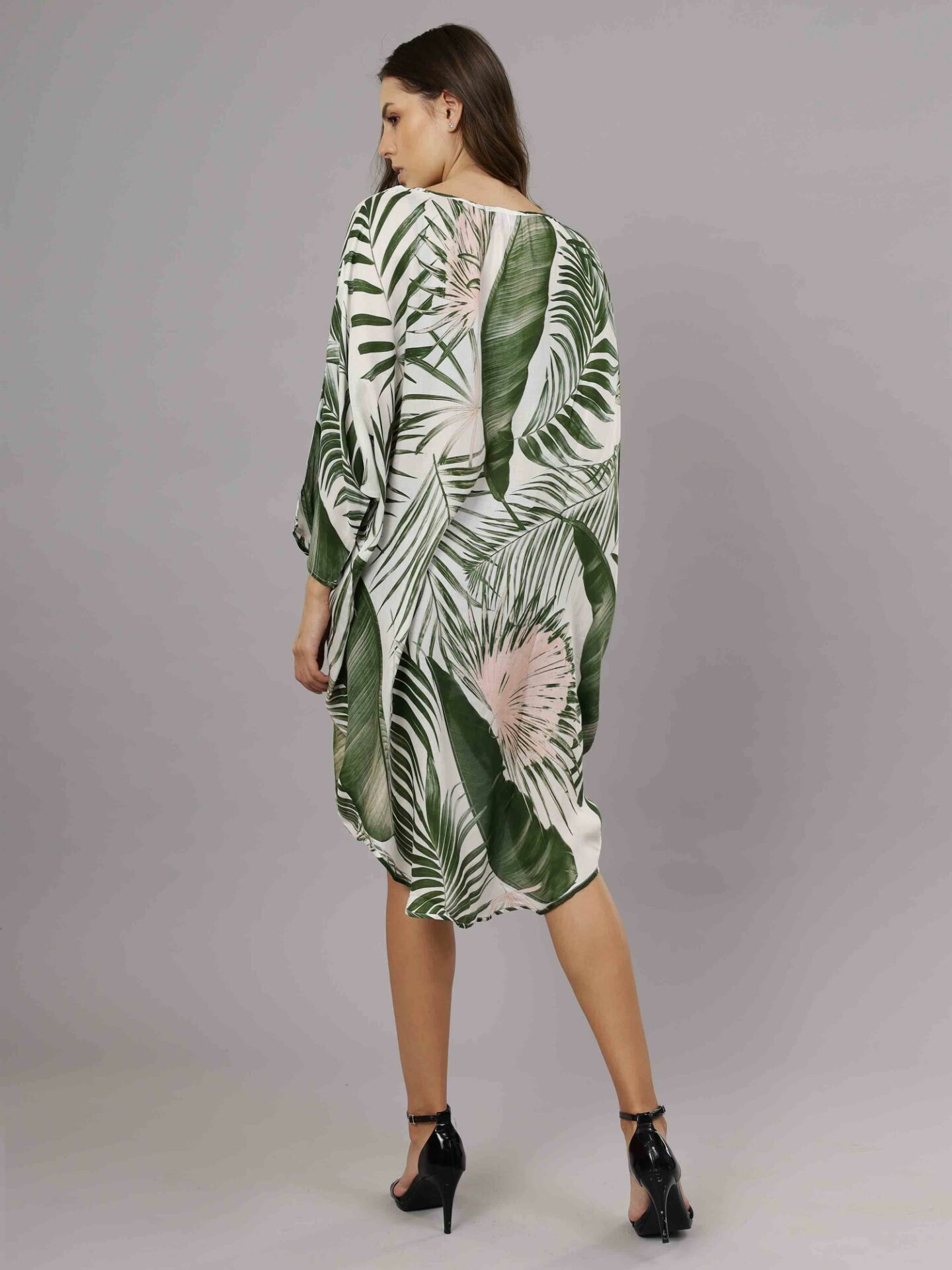Green Palm Leaf Modal Kimono - Namaskar Australia